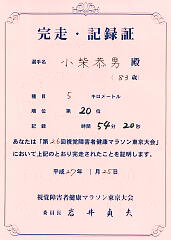 完走・記録証の写真